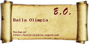 Balla Olimpia névjegykártya
